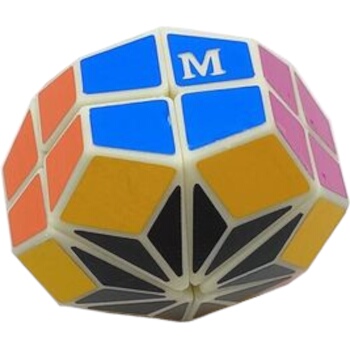 A two-layered prism with three cuts, in shape of a hexagonal prism with a star-like pattern.