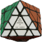 A 5x5x5 transformed into the shape of an octahedron with some parts removed and internal parts exposed.
