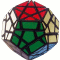 A Megaminx with three sides twisted inside the shape.
