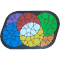 Six circles intersected similar to a Geranium