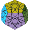 A slightly curved and rather deeply cut edge turning dodecahedron.