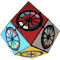 A rhombic dodecahedron Skewb with a square-1 layer integrated into every side.