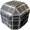 A void version of a puzzle generated by merging the cuts of two void crazy 60x60x60x120 hyper barrels.