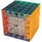 A speed 5x5x5 implemented with transparent coloured plastic.