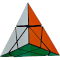 A Skewb in shape of a triangular dipyramid with little degree of symmetry.
